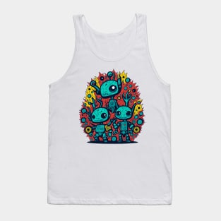 Three Robots Amigos Tank Top